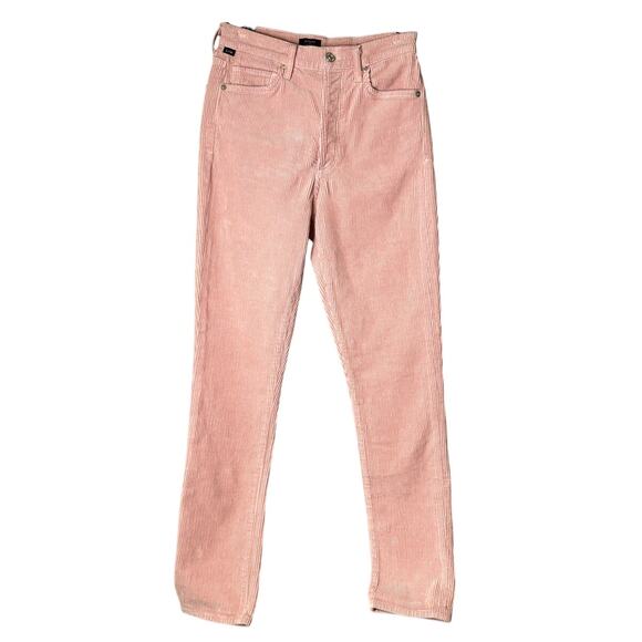 Citizens of Humanity Pink Corduroy Olivia High Rise Button Fly Size 25 - Picture 2 of 8